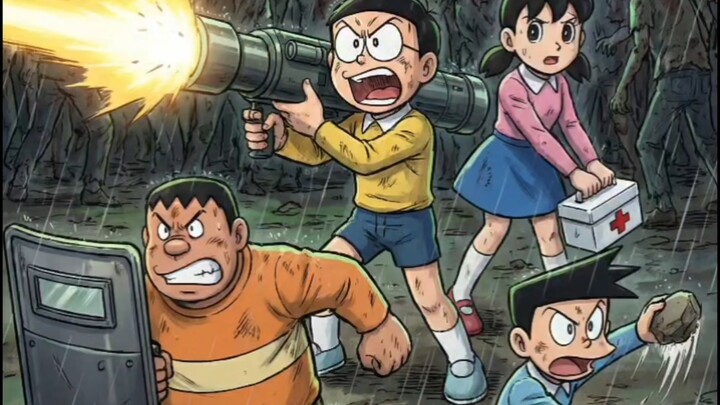 Doraemon Meets Resident Evil 7: Braving a Torrential Rainstorm Against a Tide of 100,000 Zombies