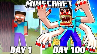 I Survived 100 Days as BLOOD HEROBRINE in HARDCORE Minecraft!