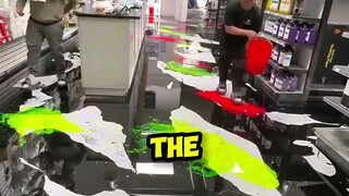 Modern artist designs floors 🤯#viralvideoシ #fypシ