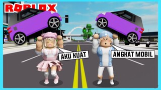 Aku Dan Adiku Menjadi Kuat Bisa Angkat Mobil Di Roblox Brookhaven ft @Shasyaalala