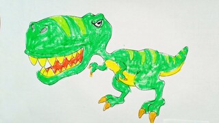 THỦ CÔNG BẰNG GIẤY CHO BÉ | Tô màu con khủng long | Drawing Dinosaurs