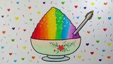 Menggambar es pelangi || Cara menggambar dan mewarnai es krim