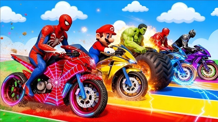 تحدي الأبطال الخارقون #spiderman #ironman #batman #superman #gta5