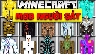 MINECRAFT MOD NGƯỜI SẮT NHIỀU LOẠI*TẠO RA NGƯỜI SẮT BEDROCK BẤT TỬ ĐỂ BẢO VỆ DÂN LÀNG