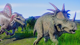 Spinosaurus & Suchomimus Hunting In Wetland Environment - Jurassic World Evolution