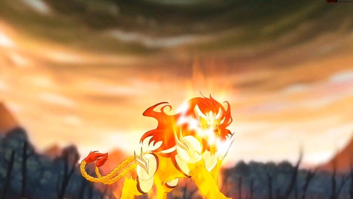 The Red Flame Lion is worthy of being the strongest spirit god. He defeated the Whirlpool Overlord b