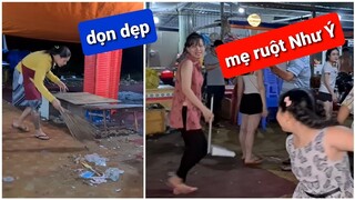 Cuối ngày, Mẹ ruột Như Ý xuất hiện, DIVA Cát Thy dọn dẹp địa điểm bán Bánh tráng trộn