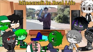 Monster School react to Minecraft In Real Life