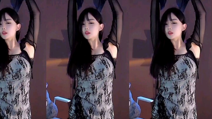 Lin Weiwei's black silk dance temptation