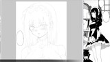 Commissioner of the Bureau Manga work promotional picture drawing process (backup)