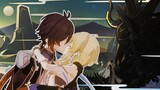 [Anime] [Genshin] Zhongli và Lumine hôn nhau