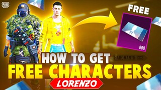 HOW TO GET FREE LORENZO CHARACTER IN PUBG MOBILE | FREE 600 CHARACTER VOUCHERS EVENT