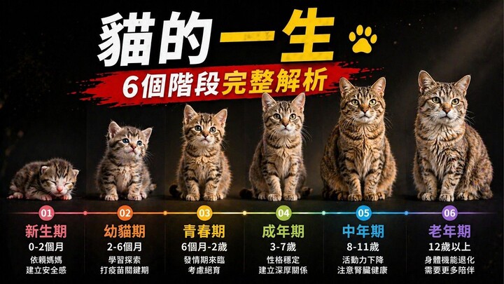 ดูชีวิตแมวทั้งหมดใน 3 นาที! ตอนนี้แมวของคุณอยู่ในขั้นตอนไหนแล้ว?