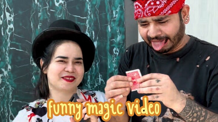 funny husband wife magic video don't miss the ending she reveal the vanish card from my mouth