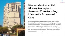 Hiranandani Hospital Kidney Transplant Services Transforming Lives with Advanced Care