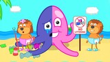 Lion Family 👾 Animal Rescue - Sea Octopus Cartoon for Kids