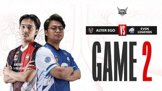 ALTER EGO vs EVOS LEGENDS | Regular Season WEEK 4 DAY 1 | GAME 2 | #MPLIDS11