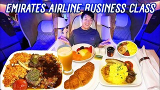 75 HOUR Trip! Flying Emirates Airline BUSINESS CLASS Chicago to Dubai FOOD REVIEW