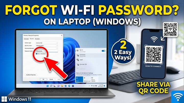How to Find Your Connected Wi-Fi Password on Windows (2 Easy Ways!) | View Saved Passwords & QR Code