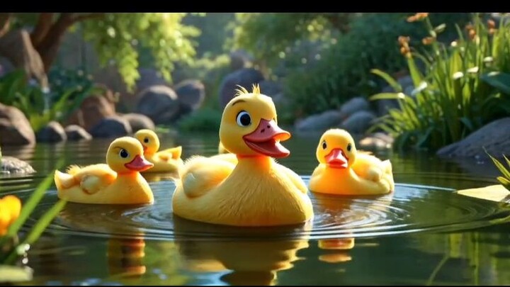 Cute baby duck poem/ Playing in the pond.