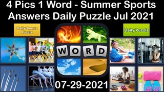 4 Pics 1 Word - Summer Sports - 29 July 2021 - Answer Daily Puzzle + Daily Bonus Puzzle