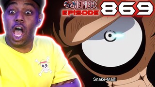 Snake Man Luffy?! One Piece Reaction Episode 869
