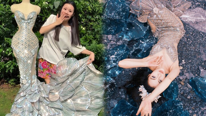 100,000‑subscriber dreamy mermaid haute couture! Who dares to wear it? 🧜‍♀️