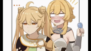 عندما تمشط الأخت شعر أخيها