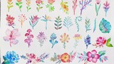 Arah Koleksi】Ajari Anda menggambar halaman tanaman kecil hanya dengan tiga warna