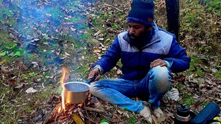 Solo Camping in Forest.