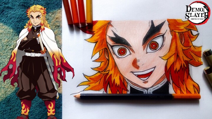 Menggambar Rengoku Si Donat Api 🔥 [Demon Slayer]