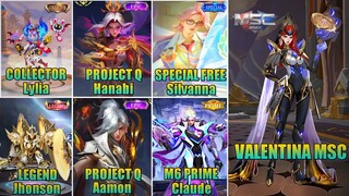 UPDATE 17 SKIN TERBARU MLBB 2024! SKIN VALENTINA MSC, LEGEND JHONSON, M6 CLAUDE, PROJECT Q, BRODY M5