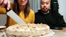 ASMR Cookie Dough Cheesecake - Eating Sounds