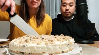 ASMR Cookie Dough Cheesecake - Eating Sounds