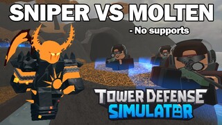 Re-balanced Sniper vs Molten Mode | Tower Defense Simulator