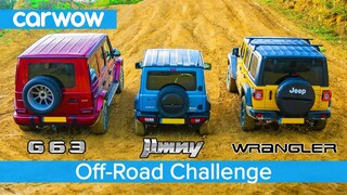 AMG G63 v Suzuki Jimny v Jeep Wrangler - Up-Hill DRAG RACE & which is best OFF-ROAD!