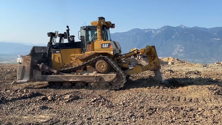 Two Caterpillar D9T - D8R Bulldozers Ripping Hard Ground - Sotiriadis_Labrianidi