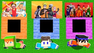 NÃO ESCOLHA O BURACO DE ANIMES ERRADO NO MINECRAFT!! (One Piece, Naruto, Dragon Ball)