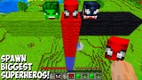 This is a SUPER SECRET WAY TO SPAWN BIGGEST SUPERHEROS in Minecraft ! HULK GOLEM !