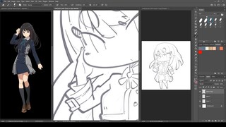 1448 - Takina Inoue / Lycoris Recoil / #LycorisRecoil / Lineart 2-5