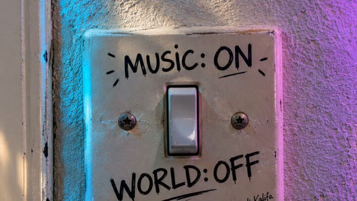 MUSIC: ON. WORLD: OFF. 🔌🎶