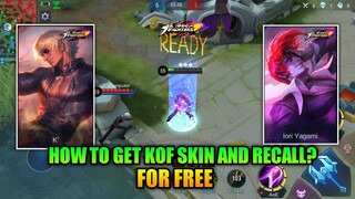 FREE KOF SKINS AND RECALL | KOF Event in Mobile Legends | Get more KOF Stamp