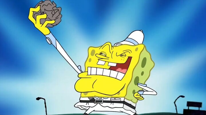 Little Sponge Comes Up with a Clever Plan to Catch the Paper Ball