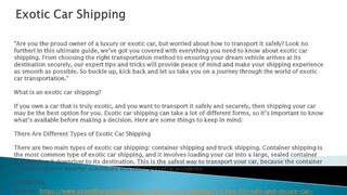 Exotic Car Shipping