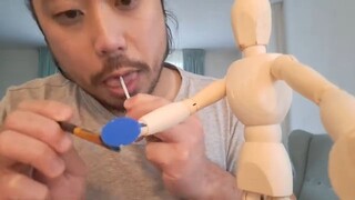 ASMR  Lollipop & Painting Wooden Mannequin 🎨