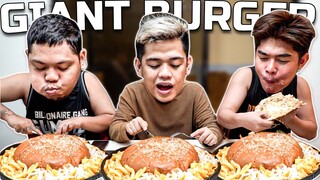 EATING GIANT BURGER with BILLIONAIRE GANG!