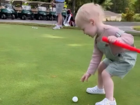 Baby Plays Golf