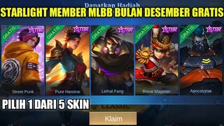 STARLIGHT MEMBER GRATIS MOBILE LEGENDS BULAN DESEMBER!! SKIN STAR BRODY DAN SKIN STAR LING