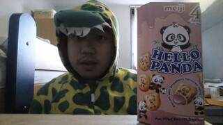 ASMR EATING SOUNDS - HELLO PANDA BISCUITS WITH STRAWBERRY FLAVOURED FILLING