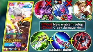 YIN VS HELPLESS CHOU IN SIDELANE😂| YIN BEST BUILD & NEW EMBLEM SET UP | MOBILE LEGENDS